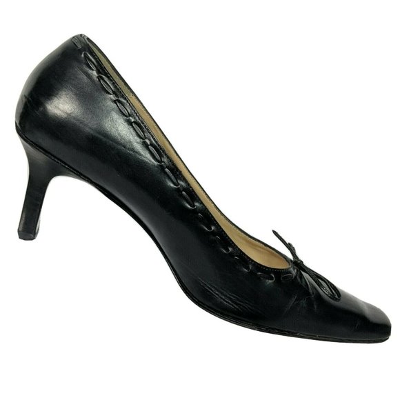 Coach Casandra Black Leather Square Toe Pump 8.5 B - Picture 4 of 9